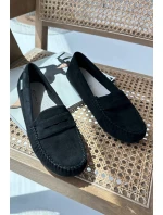 Dámské mokasíny z semiše černé model 21666666 - Boto