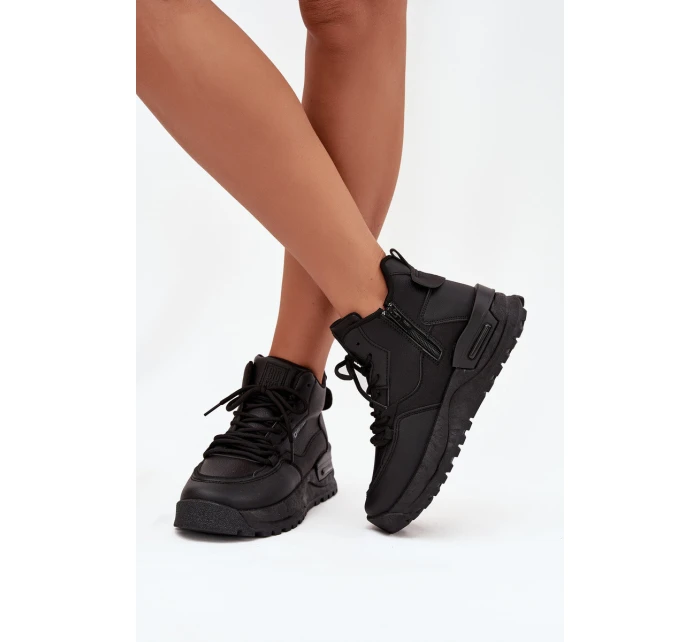 Dámské sportovní boty na platformě Big Star model 21708704 Černé - Big Star Shoes Dámské sportovní boty na platformě Big Star model 21708704 Černé - Big Star Shoes