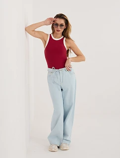 Kalhoty D80033BB62629L221 světle modré