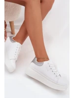 Dámské tenisky na platformě Big Star – bílo-stříbrné Dámské tenisky na platformě Big Star – bílo-stříbrné