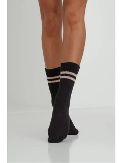 Dámské ponožky s pruhy – černé