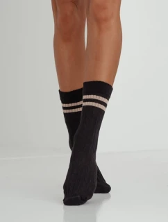 Dámské ponožky s pruhy – černé