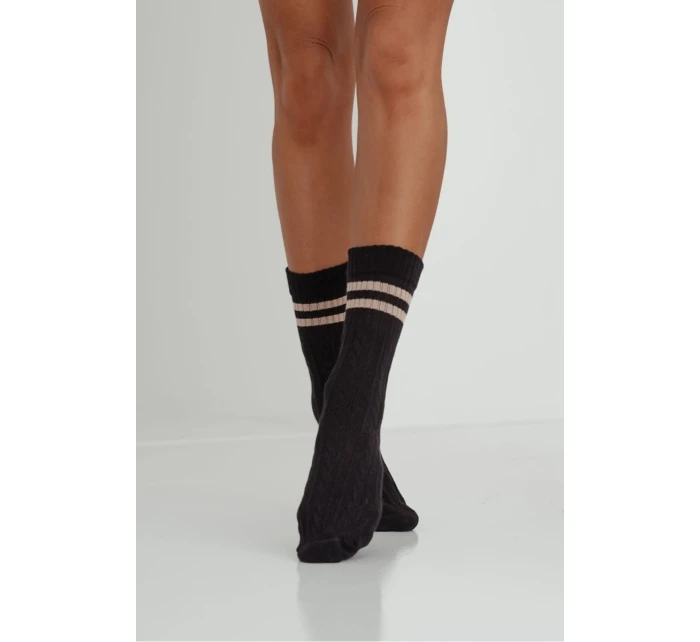 Dámské ponožky s pruhy – černé Dámské ponožky s pruhy – černé