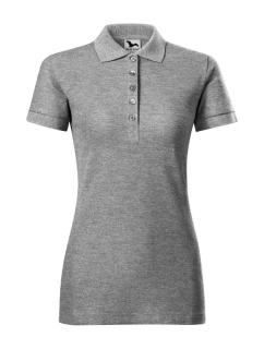 Cotton Heavy polokošile dámská tmavě šedý melír