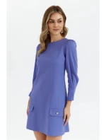 Dámské trapézové šaty model 21748033 Světle fialová - Makover Dámské trapézové šaty model 21748033 Světle fialová - Makover