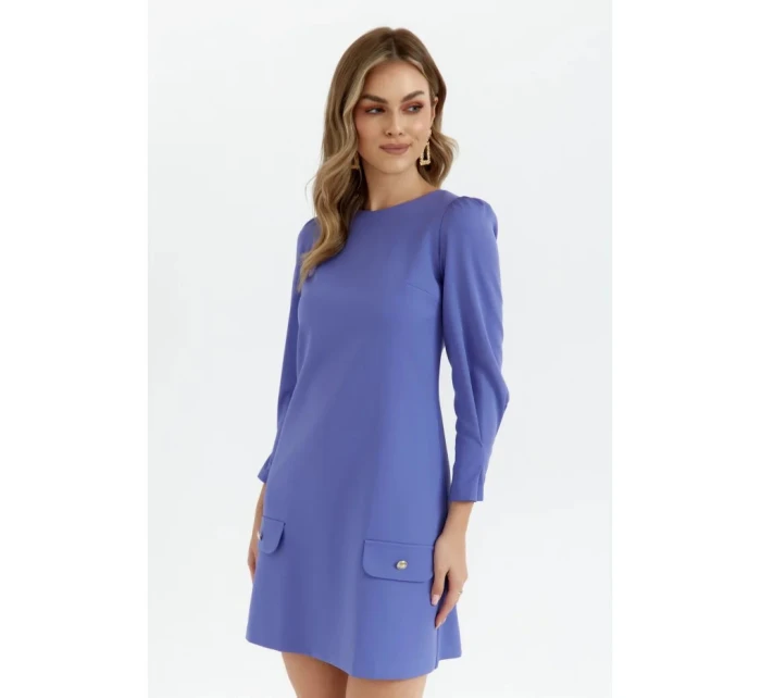 Dámské trapézové šaty model 21748033 Světle fialová - Makover Dámské trapézové šaty model 21748033 Světle fialová - Makover