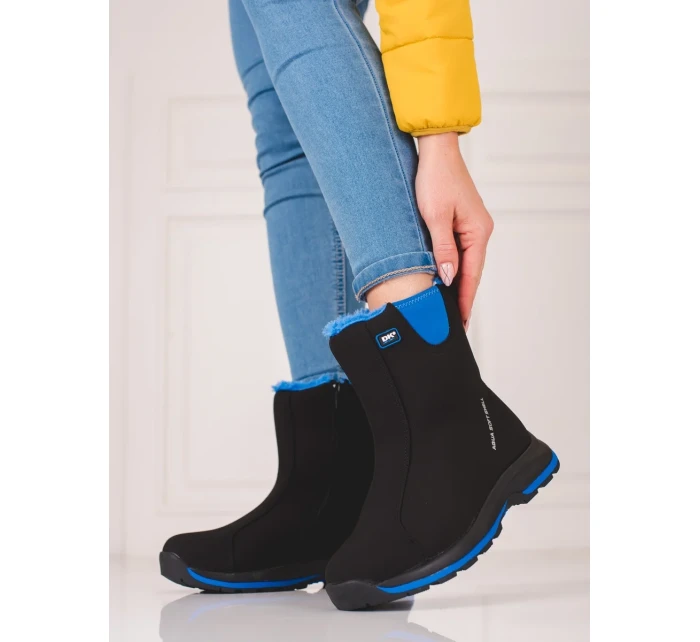 Exkluzívní dámské černé  trekingové boty bez podpatku