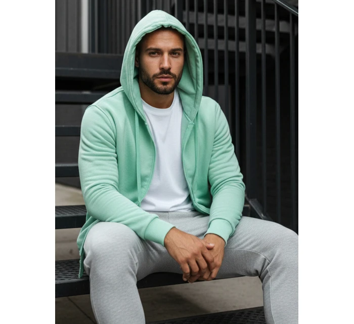 Pánská mikina s kapucí mint Dstreet model 21964391 - FashionStreet