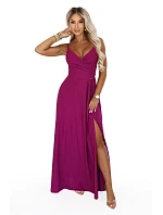 CHIARA večerní maxi šaty bez ramínek fuchsiová model 22210927 - numoco CHIARA večerní maxi šaty bez ramínek fuchsiová model 22210927 - numoco