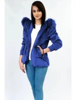 Dámská bunda v chrpové barvě s kapucí model 21242248 - Libland Dámská bunda v chrpové barvě s kapucí model 21242248 - Libland