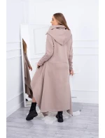 Zateplené šaty s delšími boky tmavě béžové Zateplené šaty s delšími boky tmavě béžové