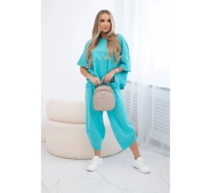 Bavlněný komplet halenka + kalhoty mincovna Bavlněný komplet halenka + kalhoty mincovna