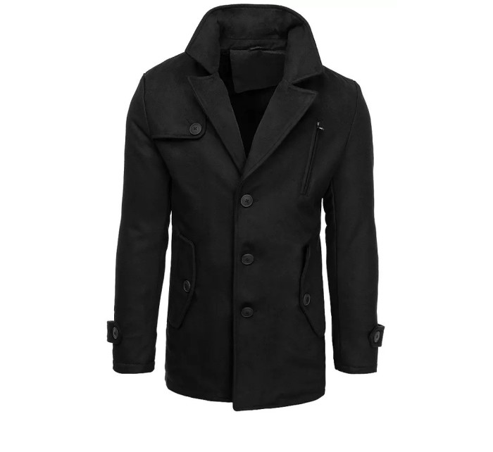 Pánský černý kabát Dstreet CX0440