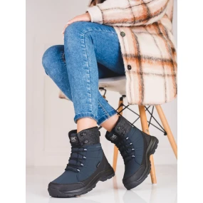 Pohodlné modré  sněhule dámské bez podpatku