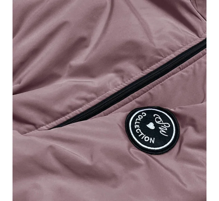 Růžová dámská oversize bunda parka model 19410175 - S'WEST Růžová dámská oversize bunda parka model 19410175 - S'WEST