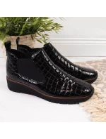 Kožené boty z hadí kůže Rieker W R474 černé Kožené boty z hadí kůže Rieker W R474 černé