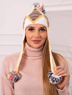 Dámská klapka na uši Eunika K322 bílá+žlutá