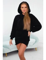 Zateplené šaty s obálkovým model 18752798 černé - K-Fashion