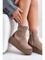 Zazoo 60498 Dámské Botky Chelsea Na Platformě A Klínu Černé