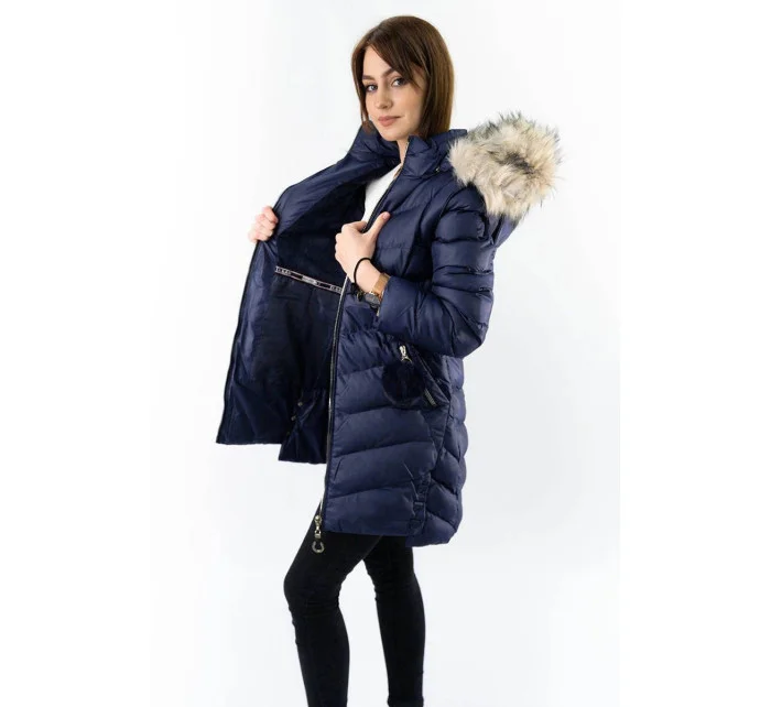 ZIMOWA KURTKA DAMSKA Z  GRANATOWA model 21241952 - SPEED.A