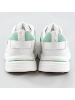Bílo-mátové dámské sneakersy s brokátovými vsadkami (LU-2)