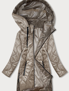 Béžová dámská bunda s odepínací kapucí (B8218-12)