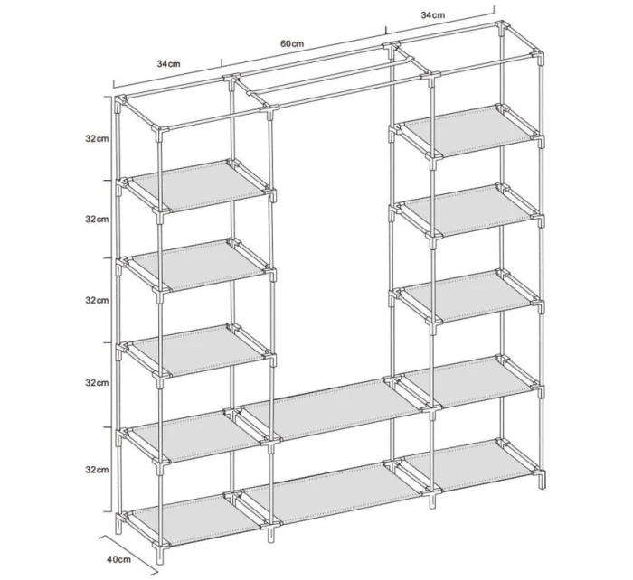 TEXTILNÍ ZAHRADA 175x133x43 cm tmavě šedá 28873