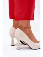 Elegantní Lodičky Na Se  Béžové model 21692763 - VINCEZA