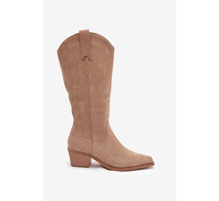 Kozačky Kovbojky Dámské Khaki model 21821835 - Boto Kozačky Kovbojky Dámské Khaki model 21821835 - Boto