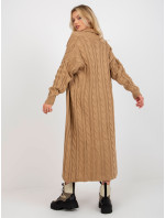 Velbloudí třídílný pletený komplet s topem a šortkami
