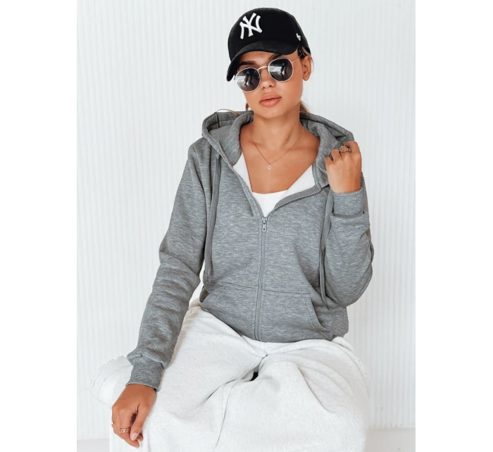 Dámská mikina na zip s kapucí antracitová FashionStreet BY0232