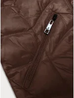 Prošívaná dámská bunda ve velbloudí barvě s kapucí pro přechodné období model 21247225 - Glakate