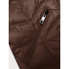 Prošívaná dámská bunda ve velbloudí barvě s kapucí Glakate pro přechodné období (LU-2202)