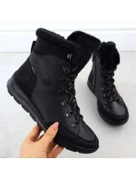 Dámské kožené nepromokavé boty s kožíškem černé model 21905989 - Rieker Dámské kožené nepromokavé boty s kožíškem černé model 21905989 - Rieker