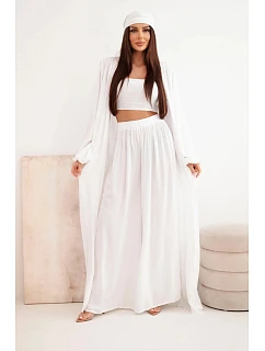 Dámský viskózový model 22084739 komplet v boho stylu bílý - K-Fashion