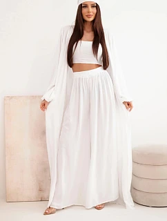 Dámský viskózový model 22084739 komplet v boho stylu bílý - K-Fashion