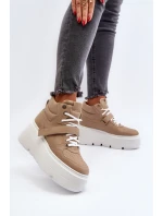 Zazoo 3450 Dámské Kožené Tenisky Beige