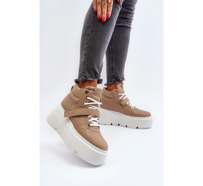 Zazoo 3450 Dámské Kožené Tenisky Beige