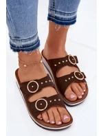 Pohodlné dámské pantofle model 21697973 hnědé - Inblu