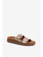 Kožené vzorované pantofle s řemínky Maciejka P7537-39 Multikolor