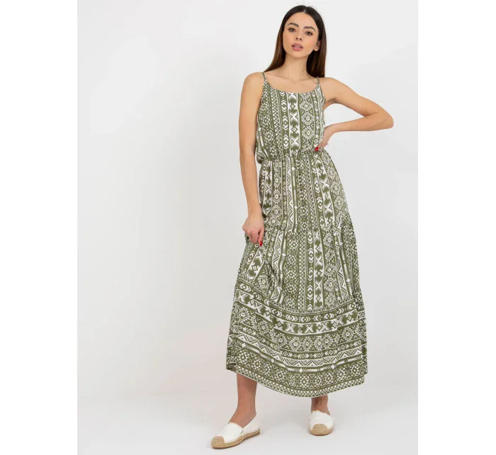 Dámské šaty D73771R30313B khaki - FPrice Dámské šaty D73771R30313B khaki - FPrice