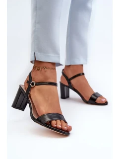 Černé sandály na vysokém podpatku Glindra