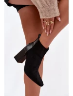 Dámské zateplené botky na sloupku – černé Maloria Dámské zateplené botky na sloupku – černé Maloria