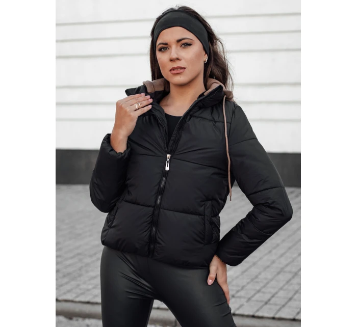 Dámská zimní péřová bunda s kapucí černá Dstreet model 21980636 - FashionStreet