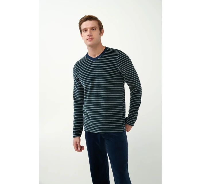 Vamp - Sametové pruhované pyžamo 21713 - Vamp Vamp - Sametové pruhované pyžamo 21713 - Vamp