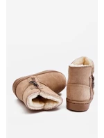 Dětské nazouvací zateplené sněhule Béžove model 21605425 - Boto