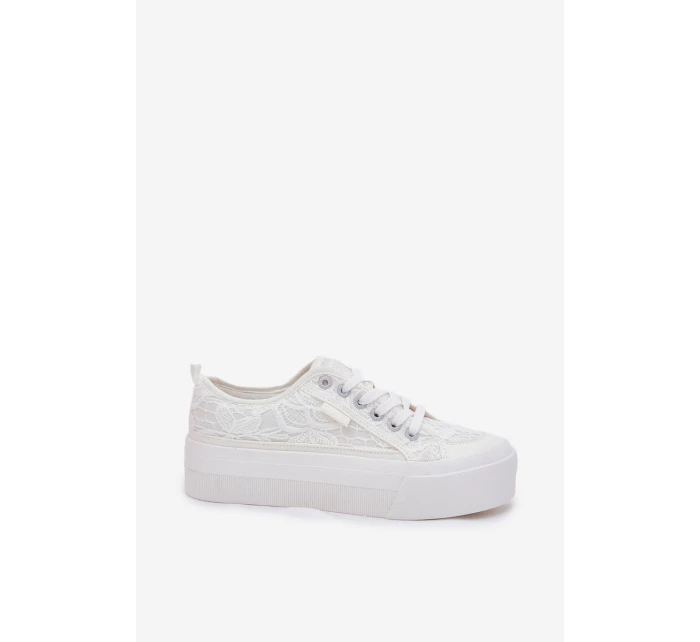Dámské Krajkové Tenisky Big Star RR274747 Bílé