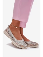 Kožené Lehké Baletky Zlaté model 21697017 - EVENTO