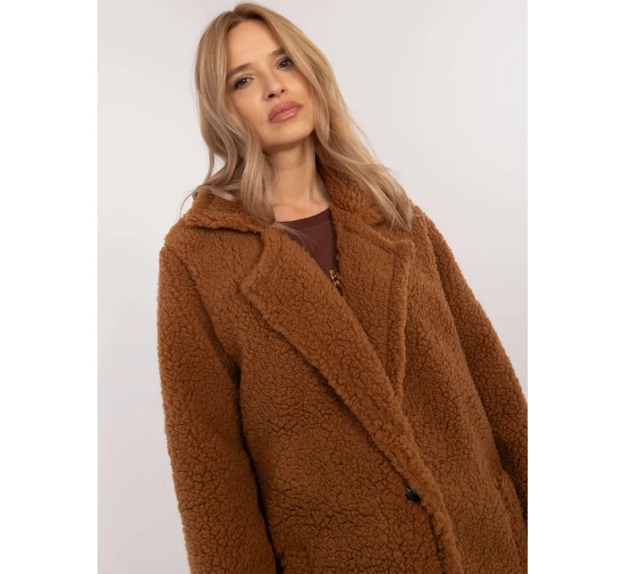 Kabát DHJ EN model 20692119 světle hnědý - FPrice Kabát DHJ EN model 20692119 světle hnědý - FPrice