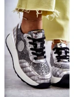 Dámská sportovní obuv na klínku GOE KK2N4083 stříbrne Dámská sportovní obuv na klínku GOE KK2N4083 stříbrne